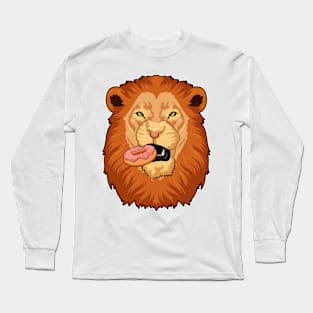 Lion with Donut Long Sleeve T-Shirt